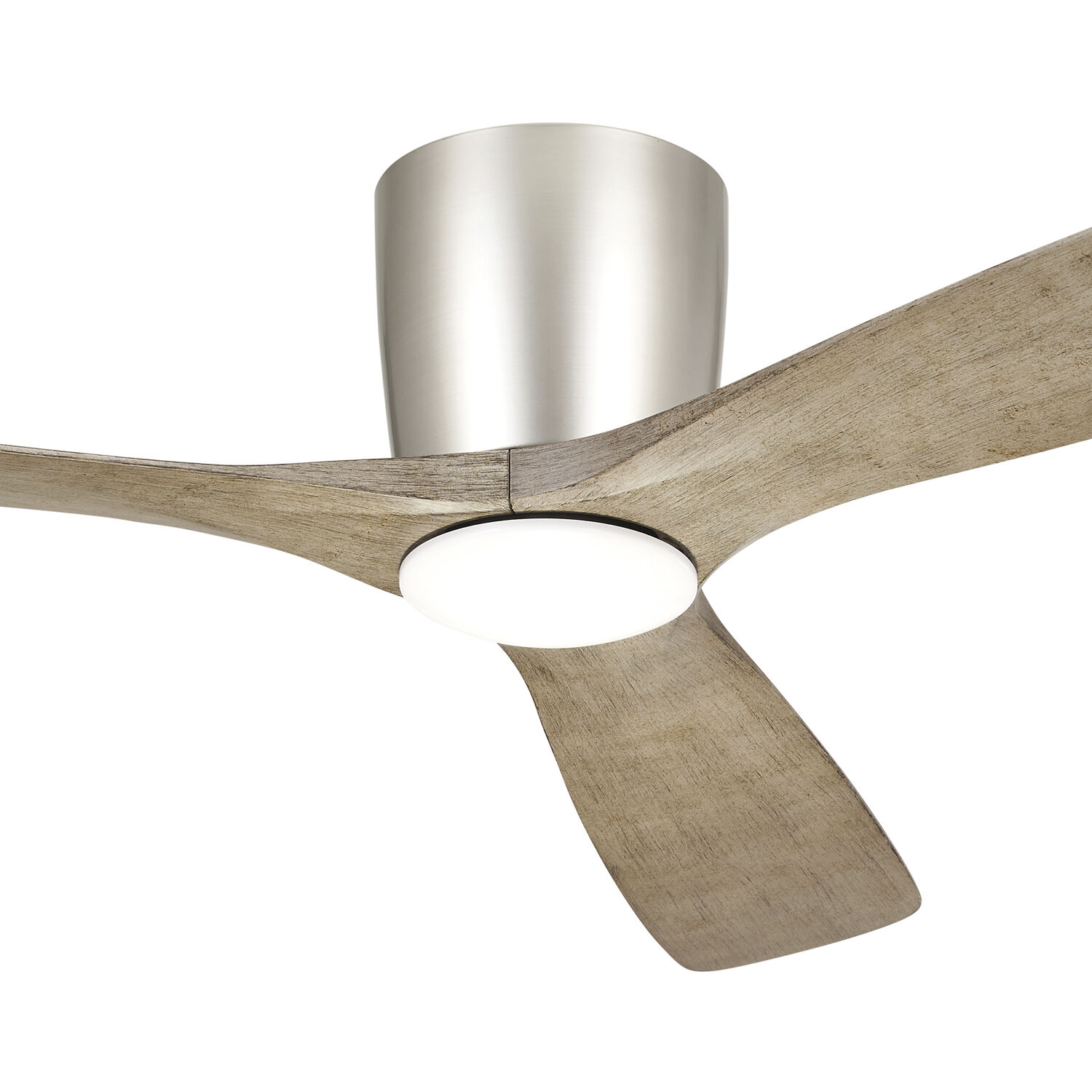 Volos 54 inch Brushed Nickel with Distressed Antique Gray/Distressed Antique Gray Blades Ceiling Fan