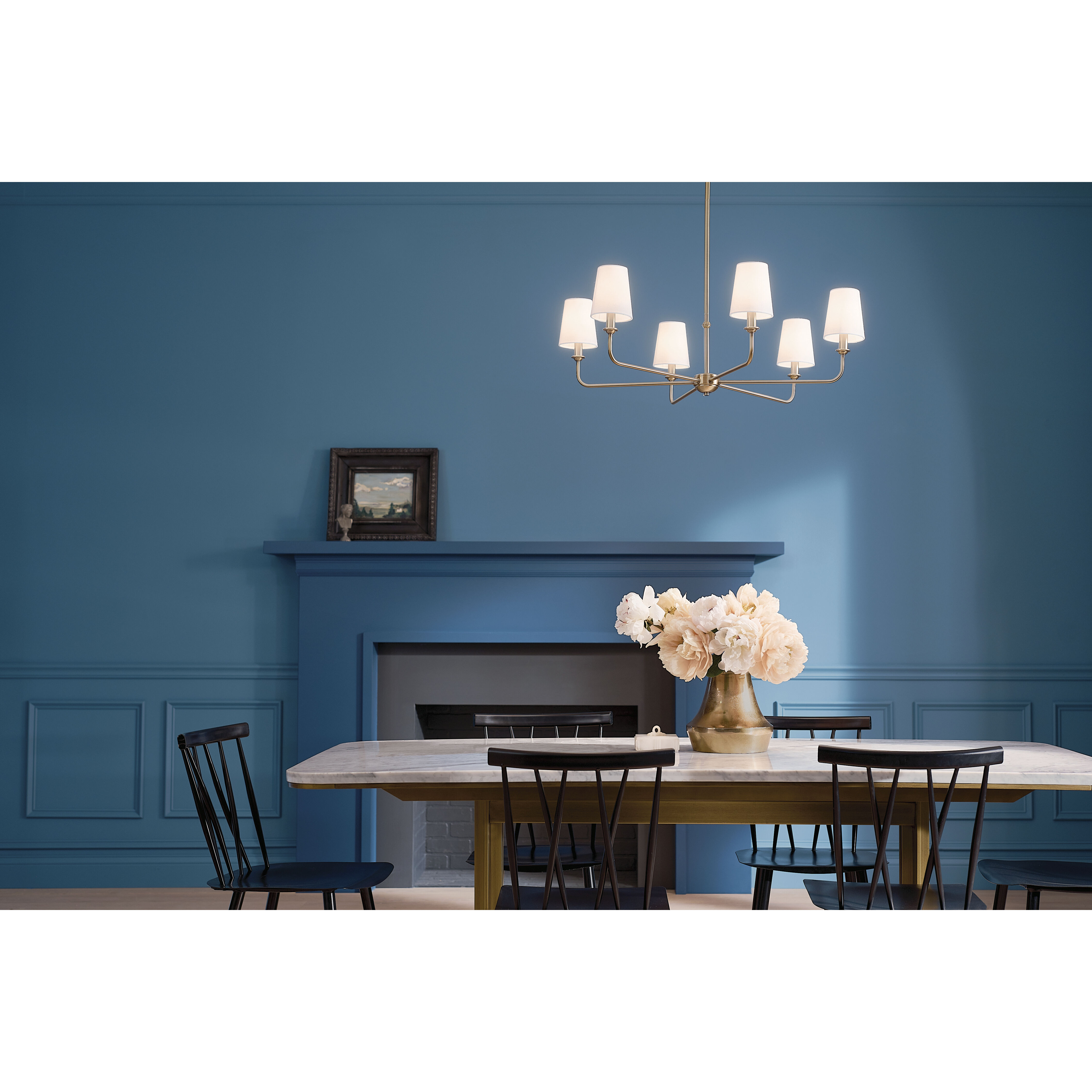 Pallas 6 Light 32.25 inch Brushed Natural Brass Chandelier Ceiling Light