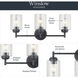 Winslow 3 Light 22 inch Black Wall Mt Bath 3 Arm Wall Light
