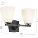 Marant 2 Light 14.25 inch Black Vanity Light Wall Light