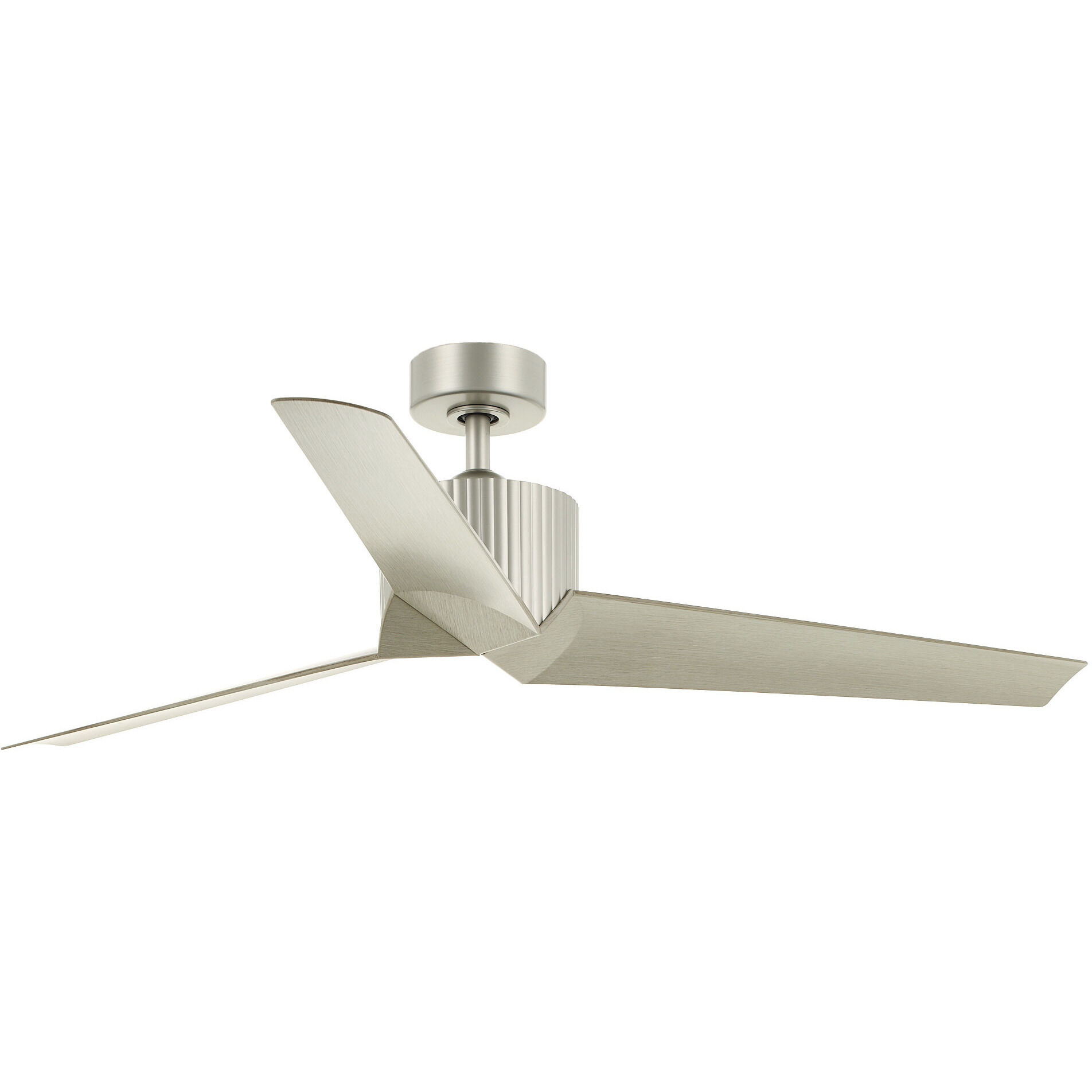 Almere 56 inch Brushed Nickel with Weathered White Walnut Blades Ceiling Fan