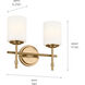 Ali 2 Light 14 inch Brushed Natural Brass Bath Vanity Light Wall Light