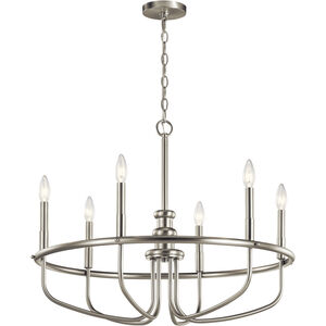 Capitol Hill 6 Light 29 inch Brushed Nickel Chandelier 1 Tier Large Ceiling Light, Large