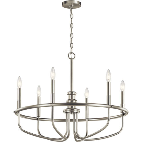 Capitol Hill 6 Light 29 inch Brushed Nickel Chandelier 1 Tier Large Ceiling Light, Large