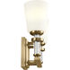 Rosalind 2 Light 14.25 inch Brushed Natural Brass Bath Vanity Light Wall Light