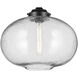 Avery 1 Light Black Semi Flush Ceiling Light
