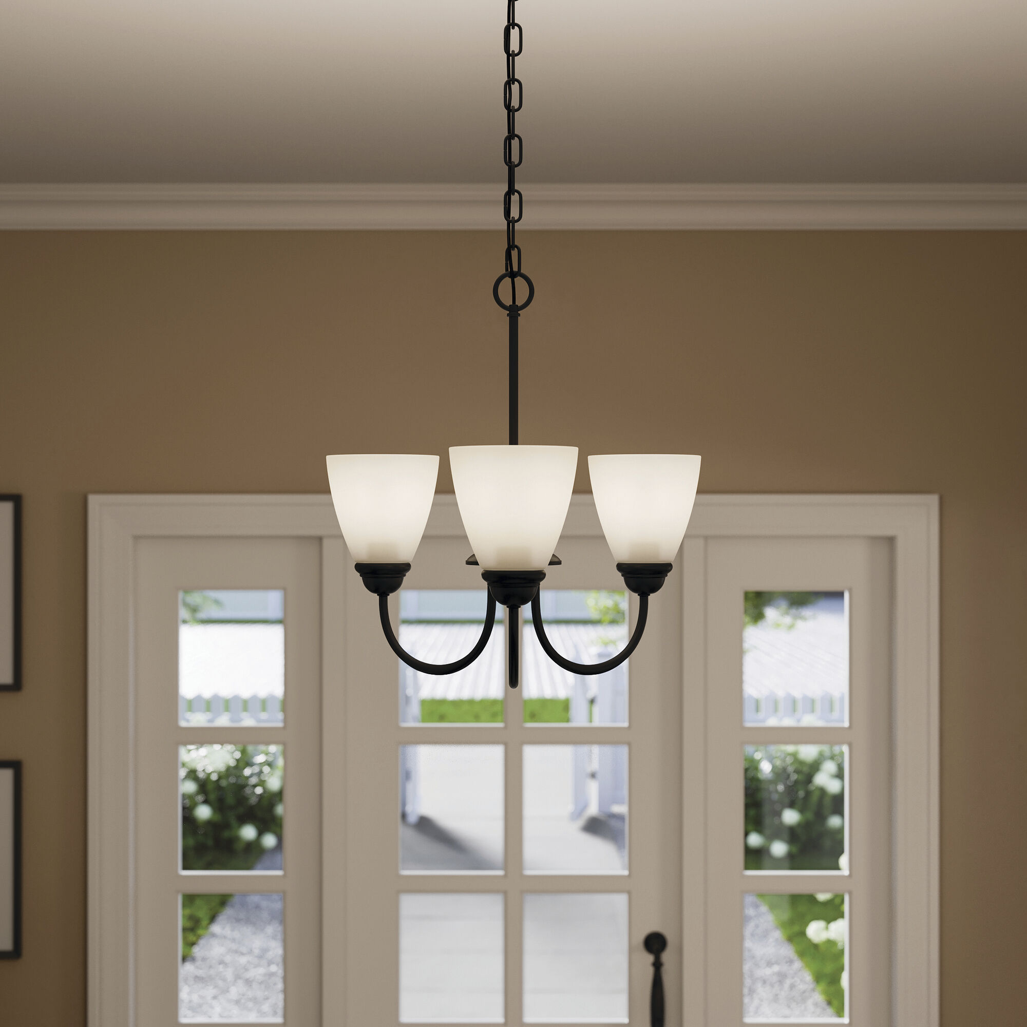 Jolie 3 Light Black Mini Chandelier Ceiling Light in Incandescent