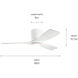 Volos 48 inch Matte White Ceiling Fan