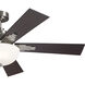Vinea 52 inch Brushed Stainless Steel with Black Blades Ceiling Fan