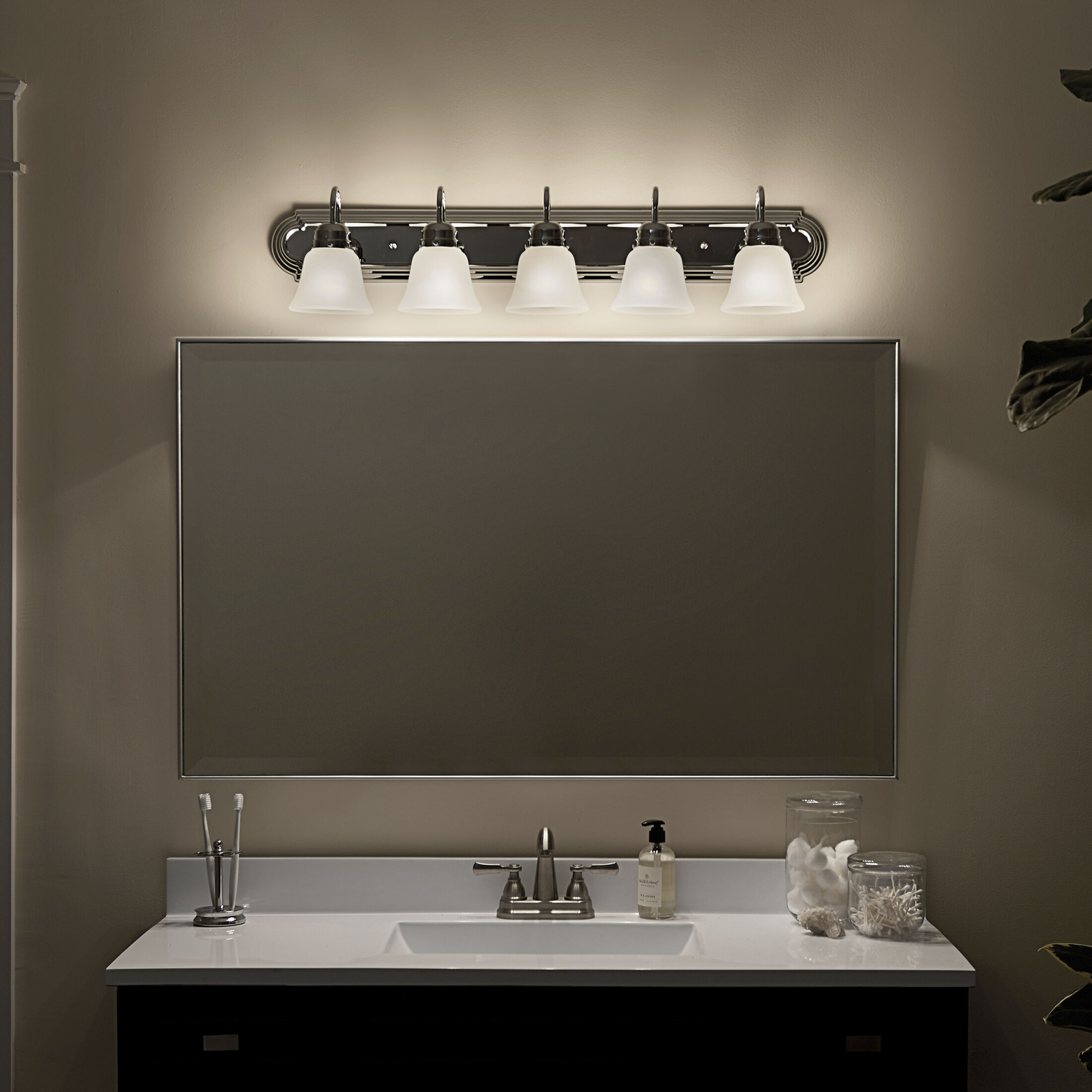 Independence 5 Light 36 inch Chrome Wall Mt Bath 5 Arm Or More Wall Light