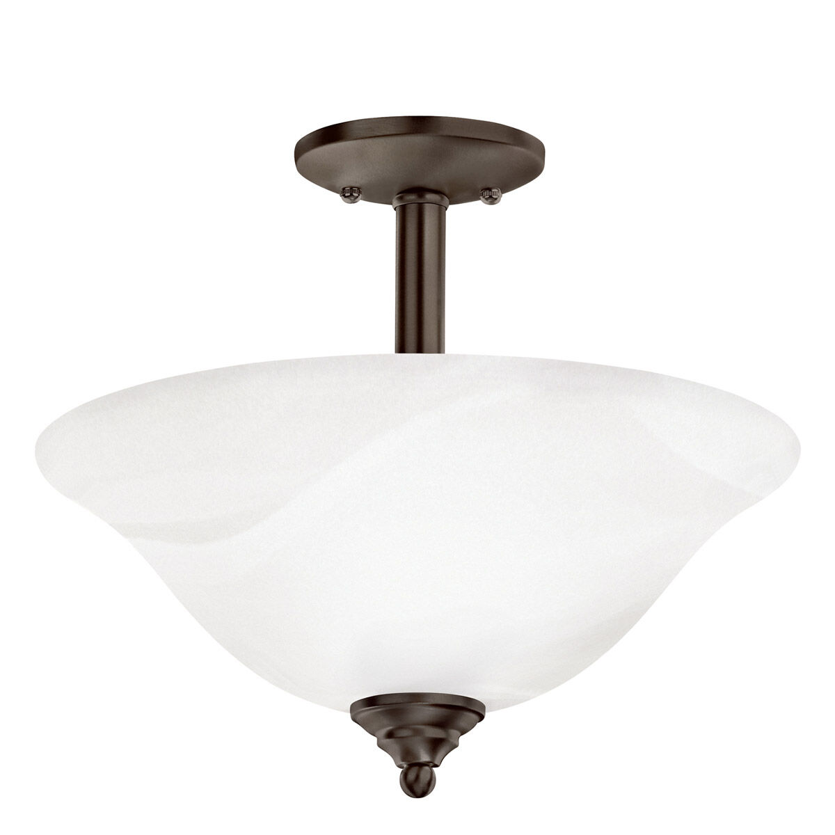 Wynberg 2 Light 15 inch Olde Bronze Inverted Pendant/Semi Flush Ceiling Light in Satin Etched Glass, Incandescent