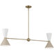 Phix LED 48 inch Champagne Bronze with Greige and White Linear Chandelier Ceiling Light