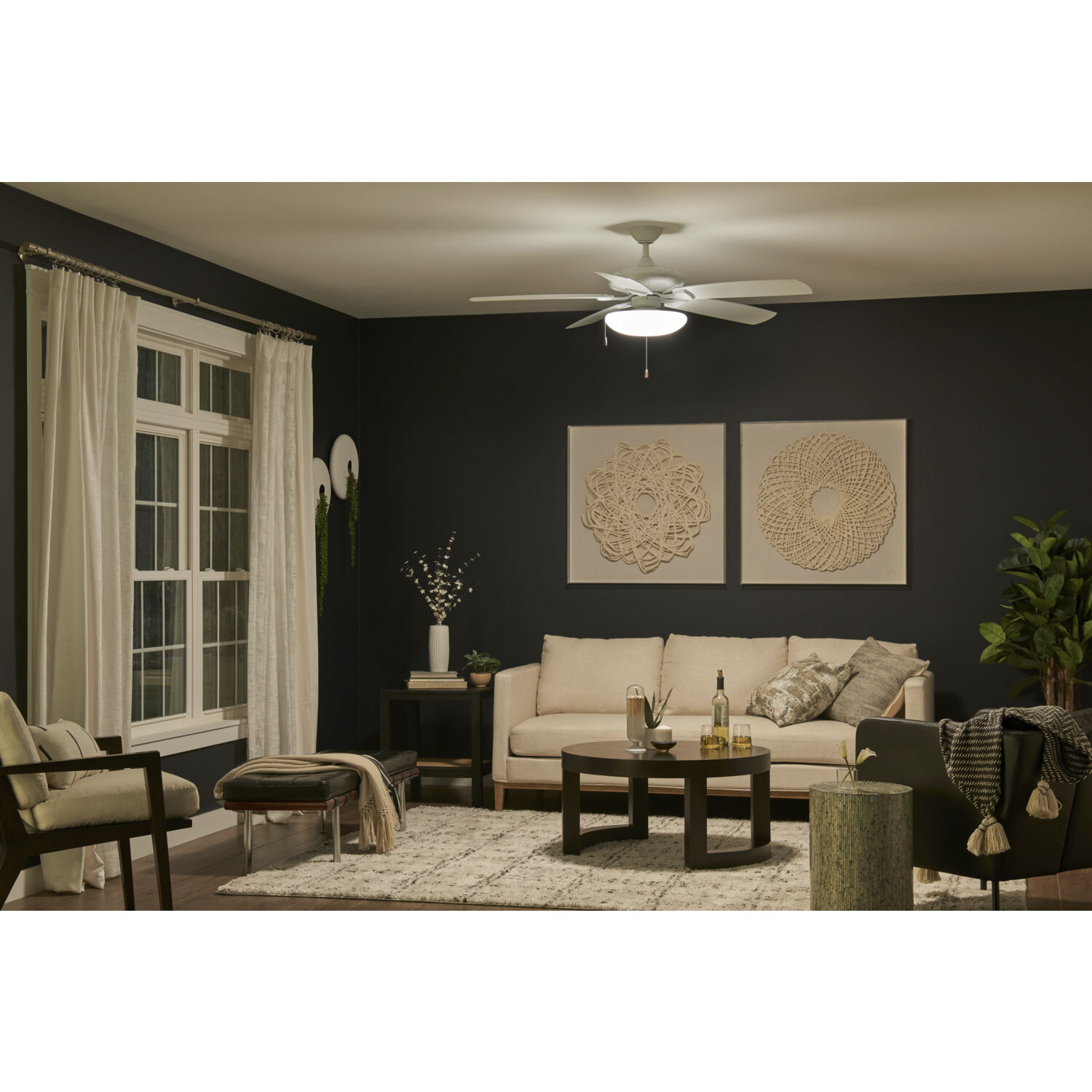 Soft Modern LED White Fan Light Kits