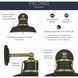 Fielding 1 Light 10.75 inch Natural Brass Outdoor Wall Light