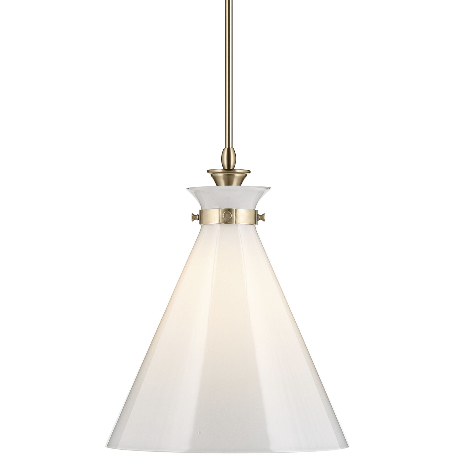 Laria 1 Light Champagne Bronze Pendant Ceiling Light in Opal