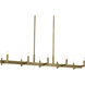 Erzo 10 Light 12.75 inch Natural Brass Chandelier Ceiling Light, Single