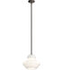 Everly 1 Light 12 inch Olde Bronze Pendant Ceiling Light in Satin Etched Cased Opal