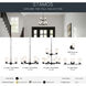 Stamos 9 Light Black Chandelier Ceiling Light in Satin Etched Glass