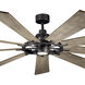 Gentry Xl 85 inch Anvil Iron with Dist Antiq Gray Blades Ceiling Fan in Etched Cased Opal