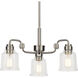 Aivian 3 Light 22.75 inch Nickel Textured Chandelier Ceiling Light, Small
