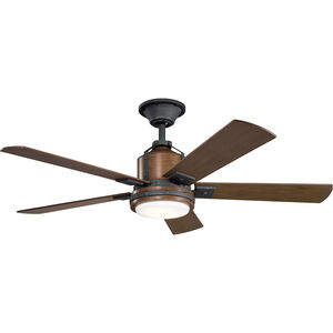 Colerne 52 inch Distressed Black with Auburn Stained Blades Ceiling Fan