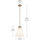 Marsailli 1 Light Champagne Bronze Pendant Ceiling Light, Large