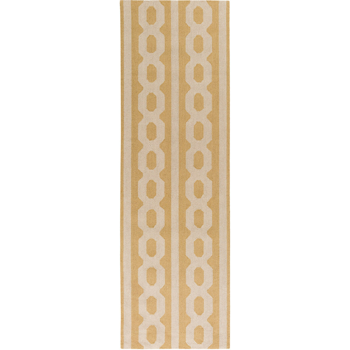 Lockhart 96 X 30 inch Neutral and Yellow Runner, Wool