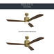Ridley Ii 52 inch Natural Brass with Cherry Blades Ceiling Fan