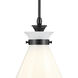 Laria 1 Light Black Pendant Ceiling Light in Opal