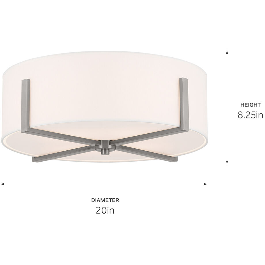 Malen LED 20 inch Classic Pewter Flush Mount Ceiling Light
