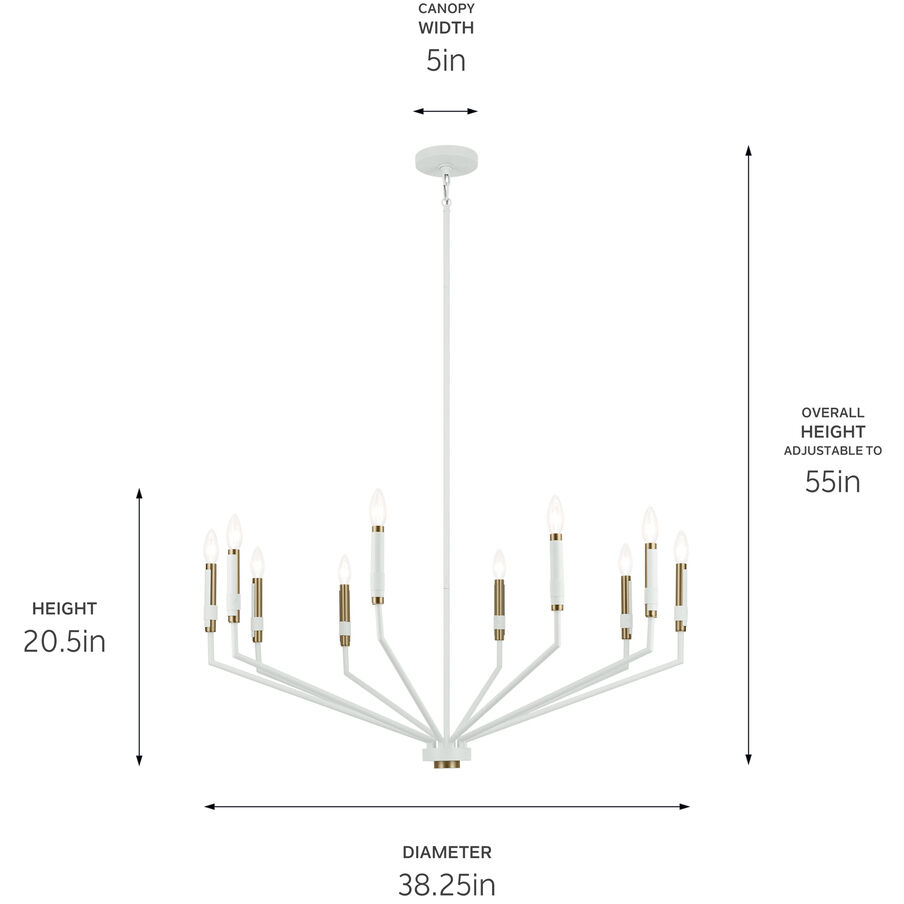 Armand 10 Light White Chandelier Ceiling Light