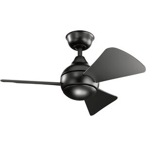 Sola 34 inch Satin Black Ceiling Fan