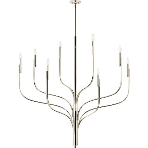 Livadia 8 Light Polished Nickel Chandelier Ceiling Light, 1 Tier Large