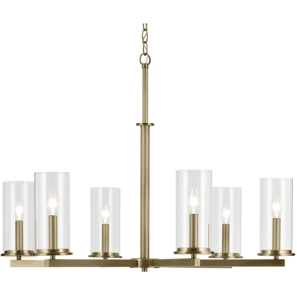 Crosby 6 Light Natural Brass Chandelier Ceiling Light