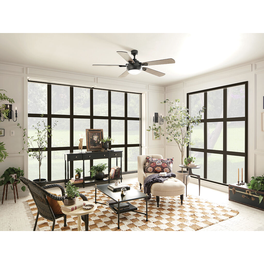 Humble 60 inch Anvil Iron with Distressed Antique Gray Blades Ceiling Fan