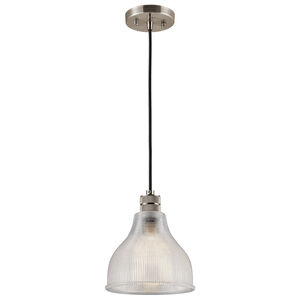 Devin 1 Light 8 inch Classic Pewter Mini Pendant Ceiling Light in Clear Ribbed