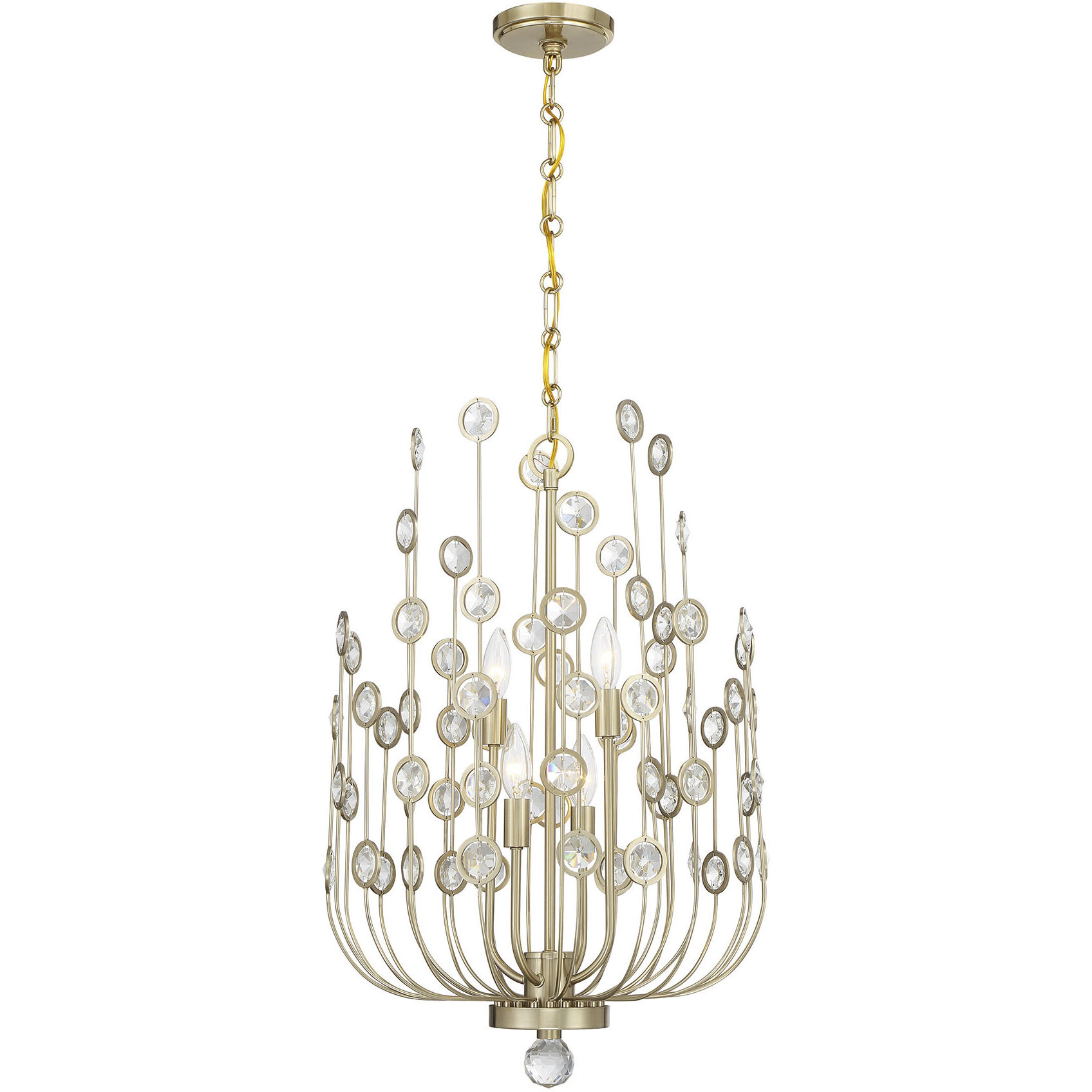 Irina 4 Light 18 inch Noble Brass Chandelier Ceiling Light