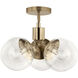Silvarious 3 Light Champagne Bronze Chandelier/Semi Flush Ceiling Light