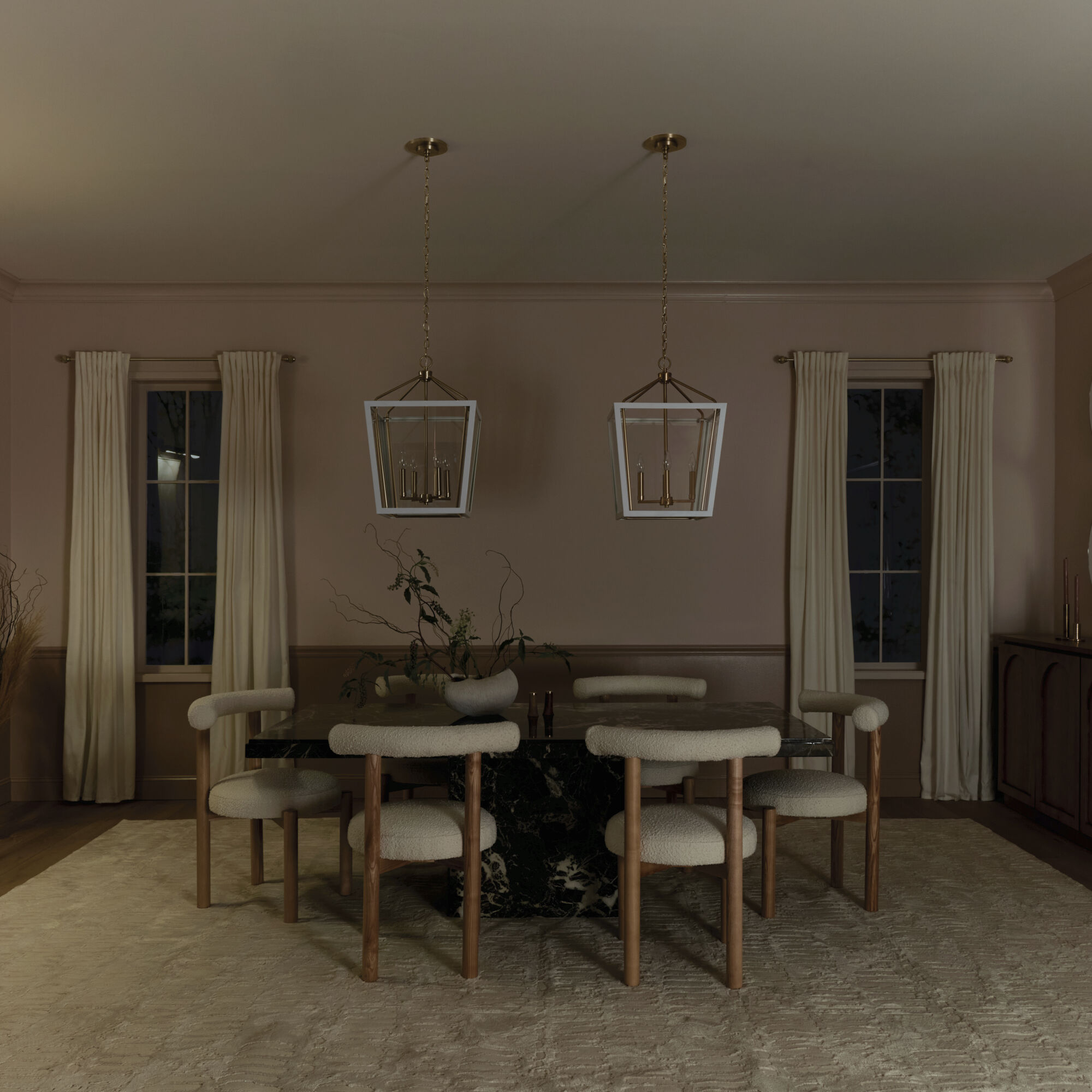 Delvin 4 Light 16 inch Champagne Bronze with White Foyer Pendant Ceiling Light