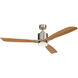 Ridley Ii 52 inch Brushed Stainless Steel with Medium Oak Blades Ceiling Fan