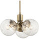 Silvarious 3 Light Champagne Bronze Chandelier/Semi Flush Ceiling Light in Clear Crackle
