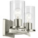 Crosby 2 Light 15.25 inch Brushed Nickel Bath Light Wall Light
