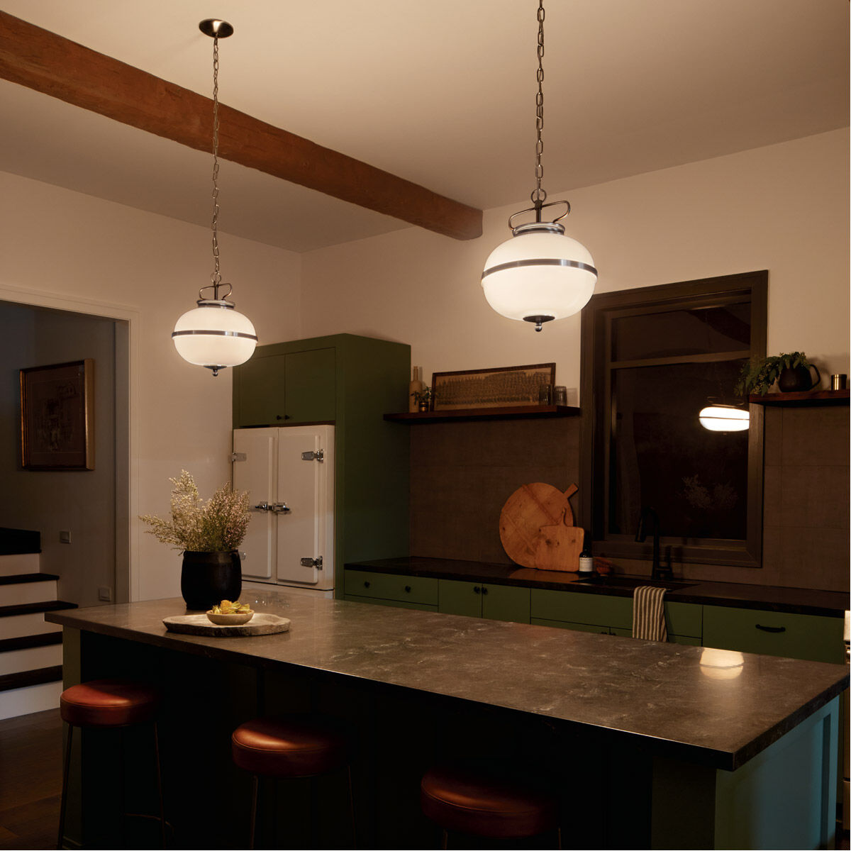 Homestead Opal 2 Light 12.25 inch Classic Pewter Pendant Ceiling Light