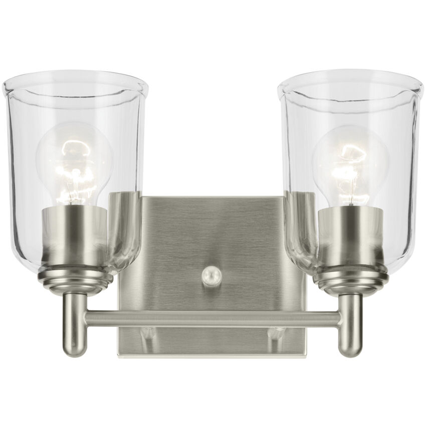 Shailene 2 Light 12.5 inch Brushed Nickel Bath Light Wall Light
