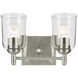Shailene 2 Light 12.5 inch Brushed Nickel Bath Light Wall Light
