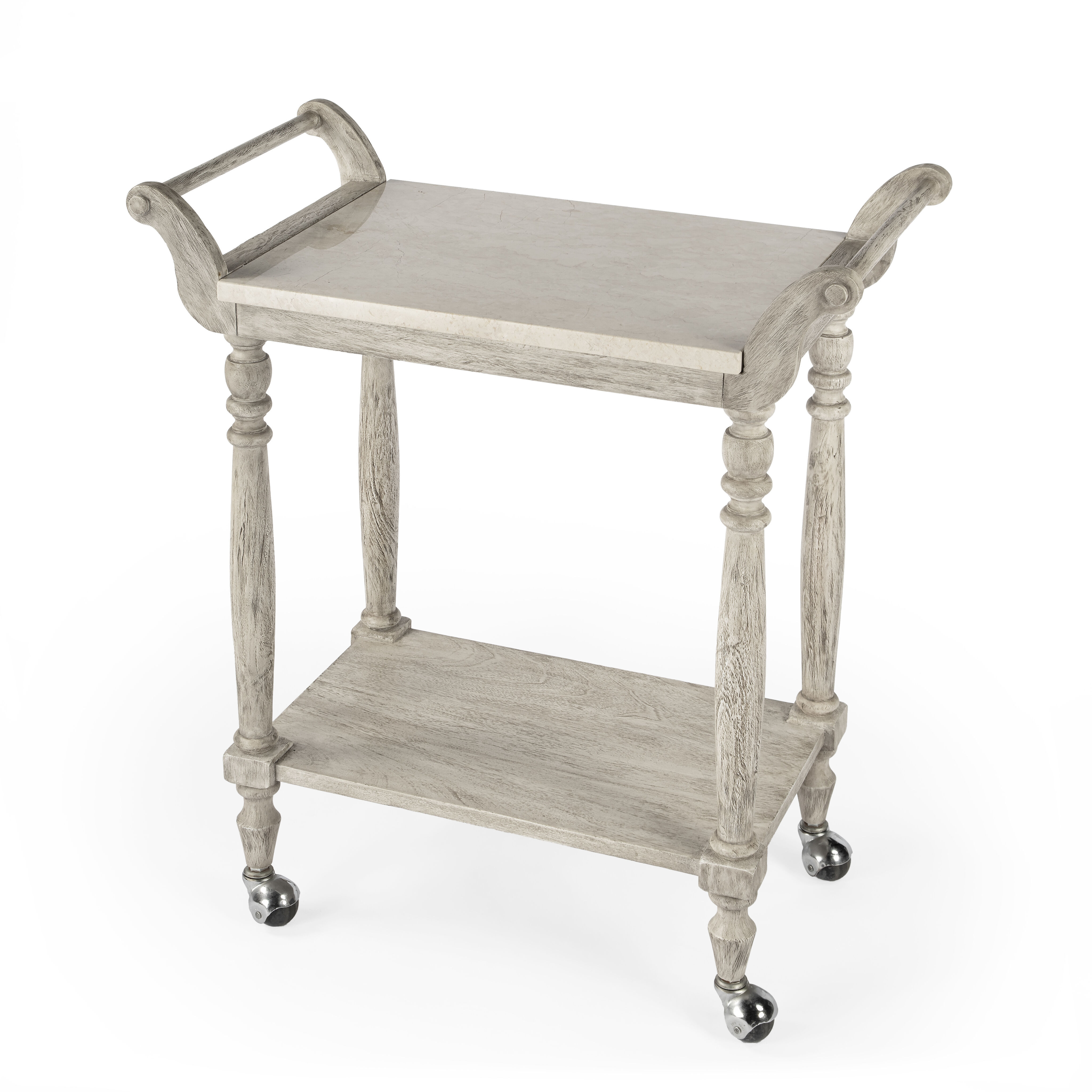 Danielle Marble Bar Cart in Gray