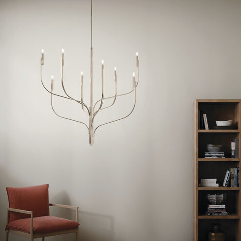 Livadia 8 Light Polished Nickel Chandelier Ceiling Light, 1 Tier Large