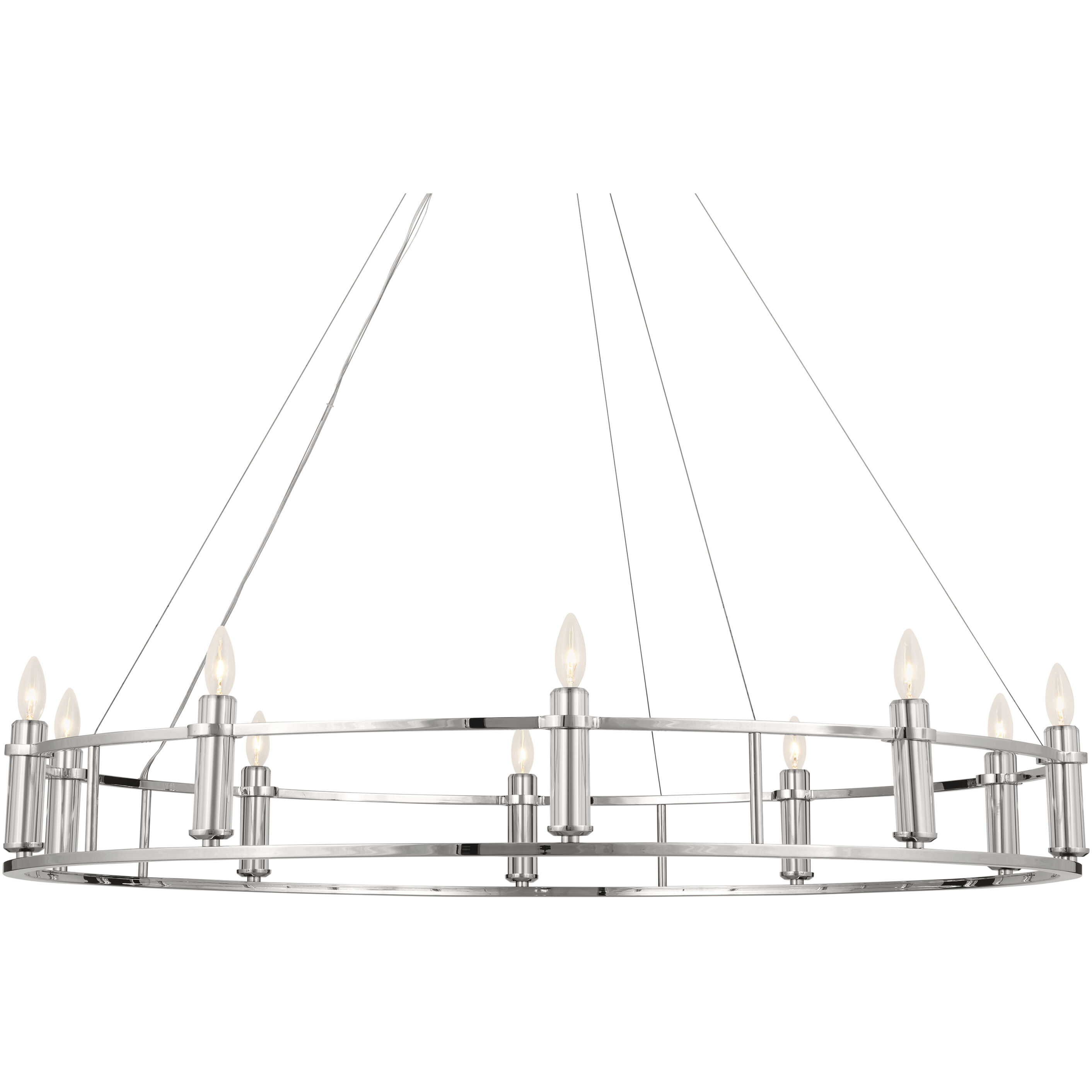 Rosalind 10 Light 50 inch Polished Nickel Chandelier Ceiling Light