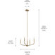 Madden 4 Light Champagne Bronze Chandelier/Semi Flush Ceiling Light