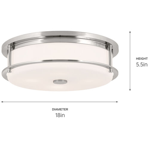 Brit LED 18 inch Polished Nickel Flush Mount Ceiling Light